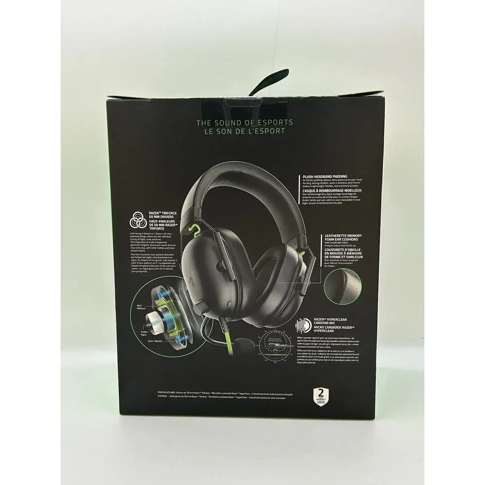 Razer Blackshark V2 X Black Over the Ear Pro Gaming Headset READ